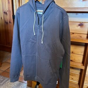 Men's Gray Hoodie Sweatshirt Pact organic cotton size medium